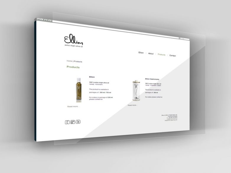 Ellion Olive Oil website